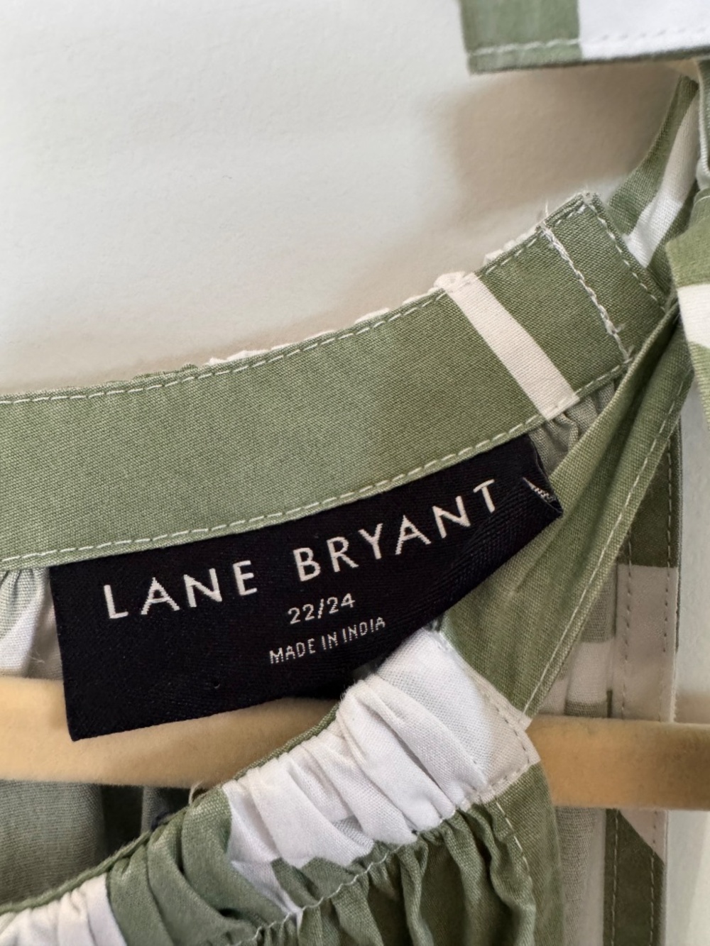 Lane Bryant Green and White Geometric Dress, Size 22/24 - Picture 5 of 6